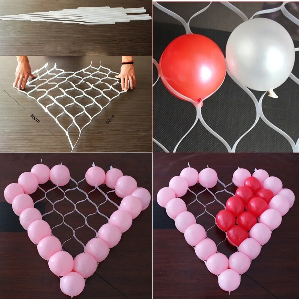 

38 Grids Net Model Frame Heart Shape Balloon Holder Grid Mesh Wedding Marriage Car Decoration