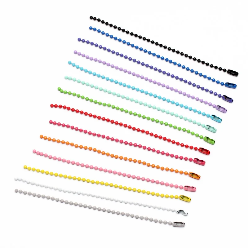 

2.4mm Colorful Ball Bead Chains Fits KeyRing/Key Chain/Dolls/Label Hand Tag Connector DIY Jewelry Findings