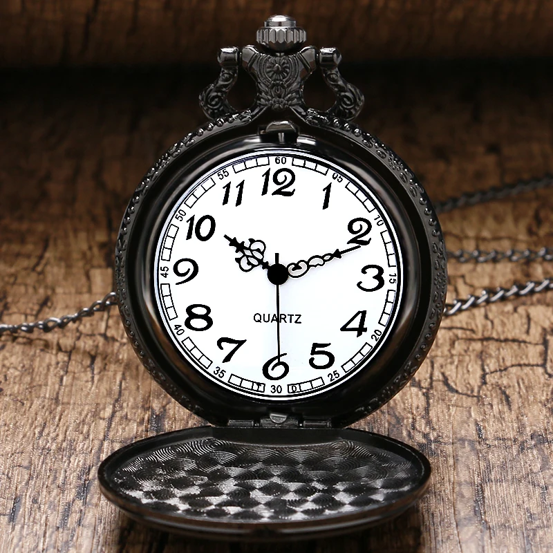 Антиквариатные карманные часы Kuroshitsuji Темный Дворецкий Себастьян Черный Кварцевые кулоны с резиновыми полосками продается ювелирных Цепочки и ожерелья цепи для Пижама для женщин, мужчин, подарки