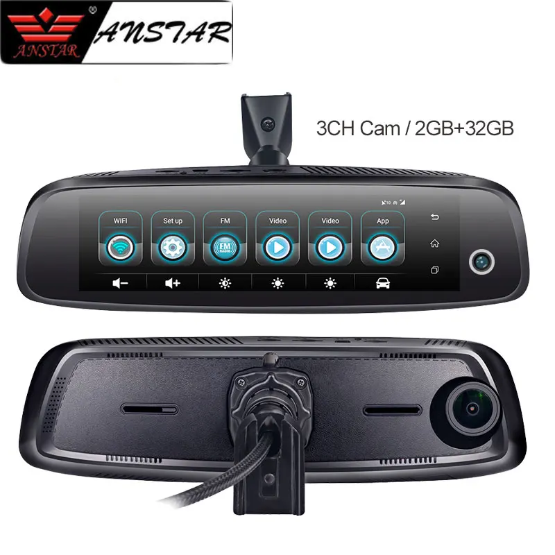 ANSTAR 8 ''4G зеркало заднего вида Автомобильный видеорегистратор 3CH камера s 2GB+ 32GB Dash Cam Android 5,1 1080P рекордер gps wifi ADAS регистратор камера