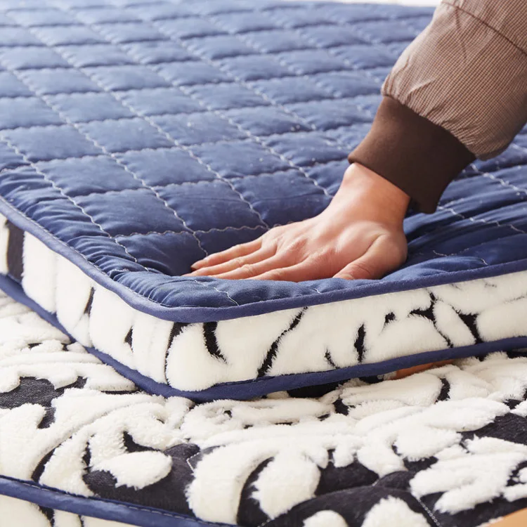 

3D Flannel Pillowtop massage mattress double single dormitory cotton mattress bamboo fiber topper