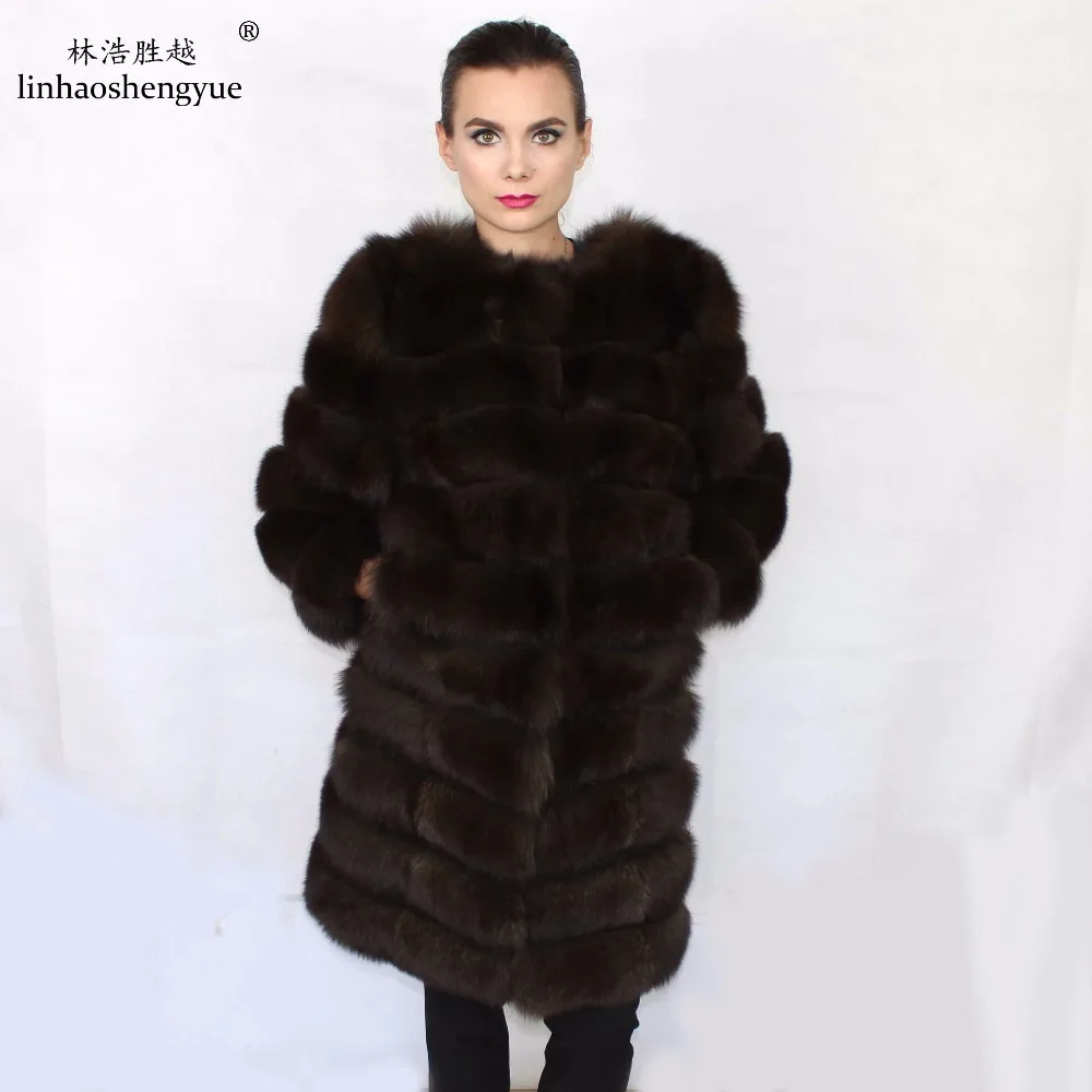 

Linhaoshengyue Imitation Sable real fox fur coat women long Real fox fur coat