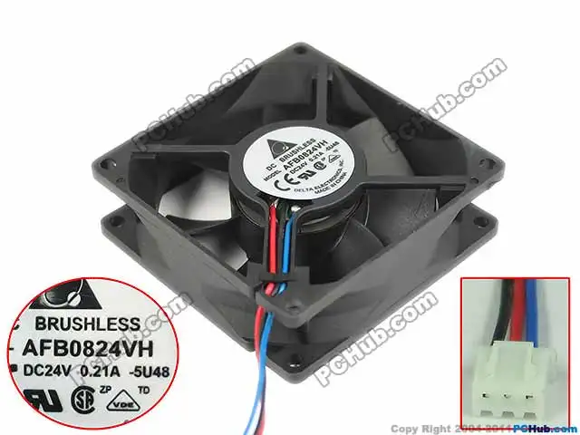 

Delta AFB0824VH 5U48 DC 24V 0.21A 80x80x25mm Server Cooler Fan