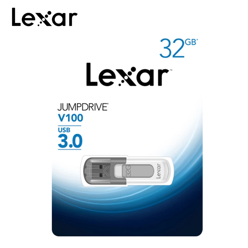 100% Оригинальный Lexar V100 флеш накопитель USB 3 0 U дисковый для компьютера 32 Гб 64 128 ГБ