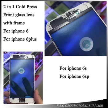 

1000pcs/lot NEW AAA+ Cold Press Replacement LCD Front Touch Screen Glass Outer Lens with frame For iphone 6 6S 6P 6SP