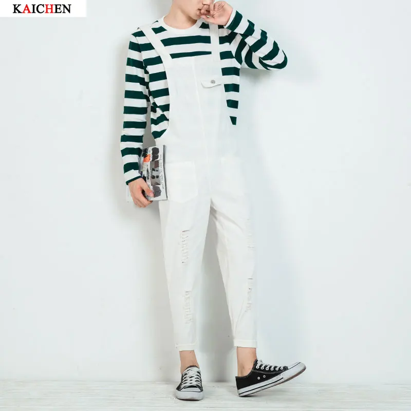 mens white bib overalls