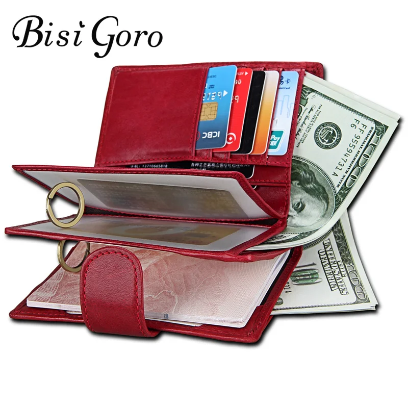 

bisi Goro 2019 Anti-theft Brush RFID Foreign Trade supply Real leather passport bag Men's Wallet Kraft Money Bag Passport Holder