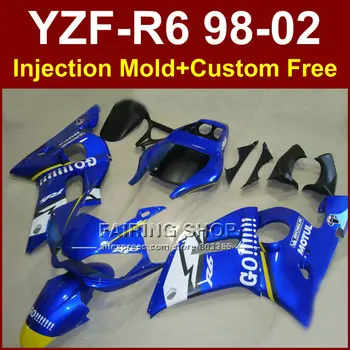 

DIY New free blue custom fairing for YAMAHA YZF R6 98-02 YZF R6 fairing kit 1998 1999 2000 2001 2002 fairing parts I7ED
