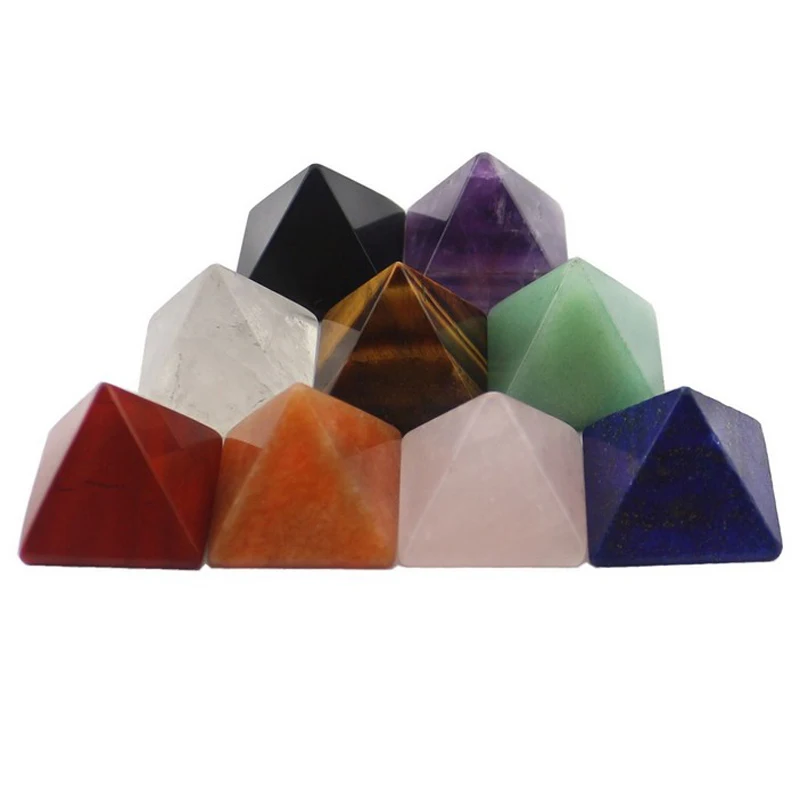 7 шт./лот чакра Пирамида камень набор кристалл исцеление чакра набор или изготовление ювелирных изделий Многоцветный случайный цвет
