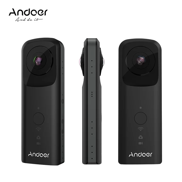 Andoer A360II Handheld 360 VR Camera 1920*960 30fps Support WiFi Dual 210  HD Wide Angle FishEye Lens Panoramic Camera Camcorder