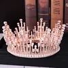 Tiaras doradas y coronas de lujo para mujer, joyería de perlas de cristal para el cabello, diademas de Reina, accesorios para el cabello de boda ► Foto 2/6