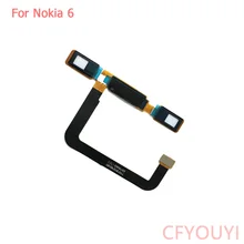 Для Nokia 6 кнопка домой датчик отпечатков пальцев Сенсорный ID ключ возврата гибкий кабель лента Замена для Nokia6 Кнопка отпечатков пальцев