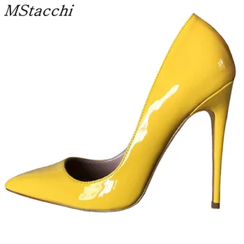 

Mstacchi 2018 new extreme high pumps shoes for women high quality shallow mouth sexy single shoe slip on High heels party shoes