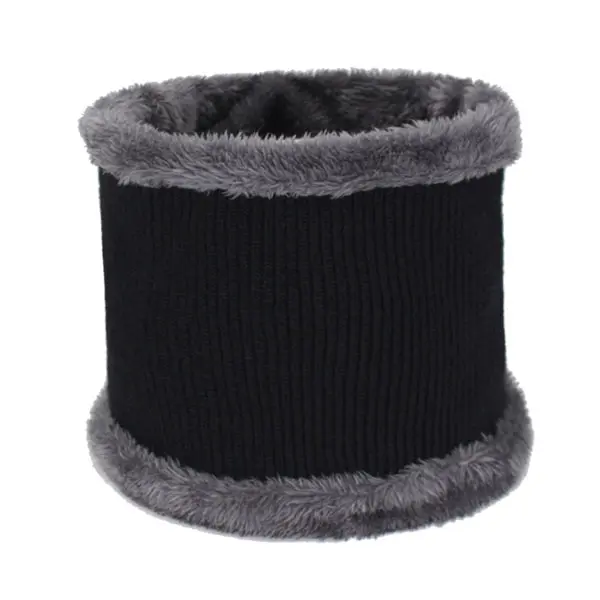 AETRUE зимние шапки Скалли зимняя шапка бини для мужчин женский шерстяной шарф головные уборы, Балаклава маска вязаная шапка вязаная - Цвет: black scarf