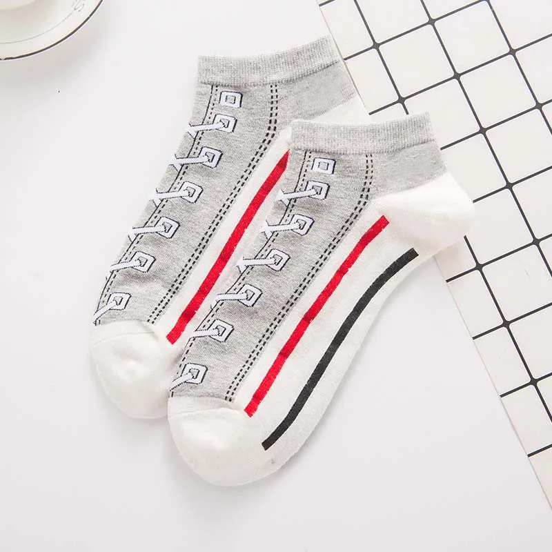 1 Pairs Funny Shoes Pattern Women Cotton Short Socks Harajuku Casual Summer Thin Ankle Socks Calcetines Mujer Brand New - Цвет: 5