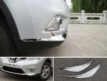 

For Nissan X-trail X Trail T32 Rogue 2014 2015 2016 Front Bumper Corner Protector Cover Trim ABS Chrome Car Accessories 2pcs