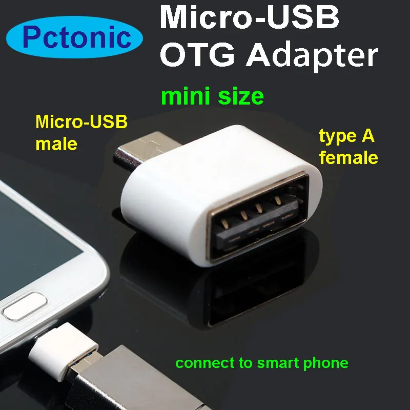PCTONIC Micro USB OTG адаптер мини размер MicroUSB к USB2.0 A Тип Женский конвертер Кабель