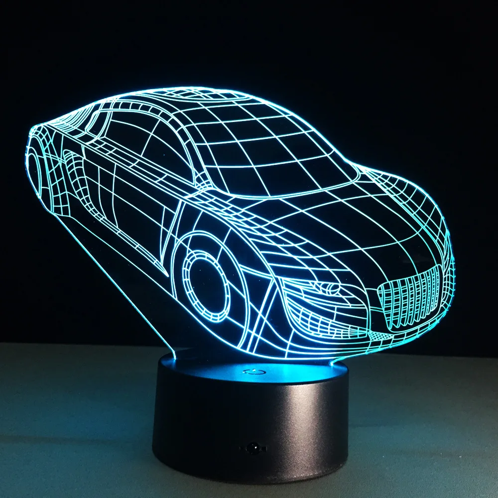 3d автомобильная лампа 7 цветов Светодиодные ночные лампы для детей сенсорные
