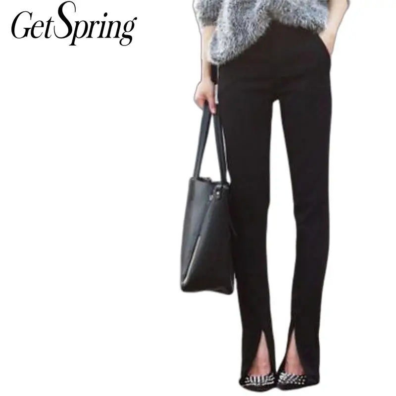 

GETSRING Women Pant Split High Waist Black Flare Pants Black Plus Size Pants Suits Women Clothes 2019 New Fashion Vintage Sexy