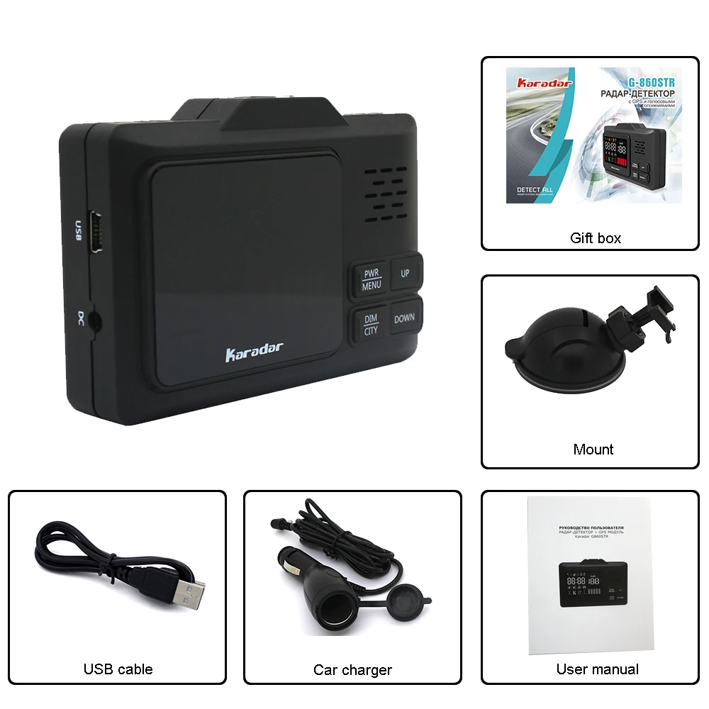 Karadar G 860 скорости автомобиля gps анти полицейский радар детектор предварительно