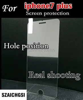 

SZAICHGSI wholesale 100pcs tempered glass screen protector 0.26mm 9H protective glass for iphone7 plus with retail box package