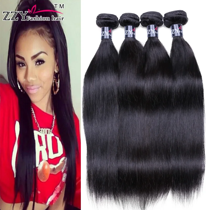 

7A Brazilian Virgin Hair 4 Bundles Straight Human Hair Weave Brazilian Straight Hair Unprocessed Brazilian Virgin Hair Straight