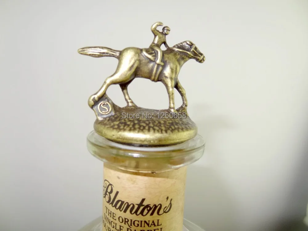 1 Blanton's Bourbon Whiskey Horse & Jockey Cork Bottle Stopper "A" blantons 