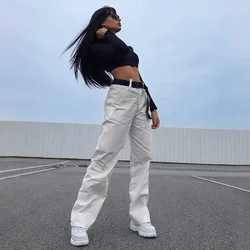 summer streetwear new arrival 2019 loose wide leg pants for women clothes side pocket pants trousers white high waisted pants summer streetwear new arrival 2019 loose wide leg pants for women clothes side pocket pants trousers white high waisted pants