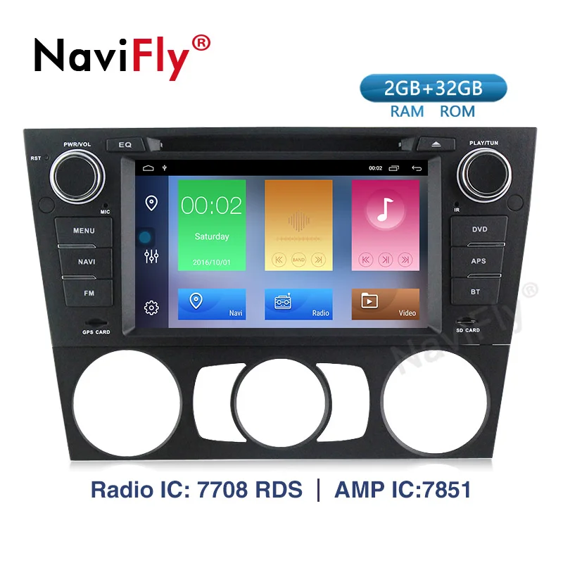 

Navifly! 2G+32G Android 9.1 Car dvd palyer Multimedia For BMW/3 Series E90 E91 E92 E93 car GPS Navigation radio audio WIFI RDS