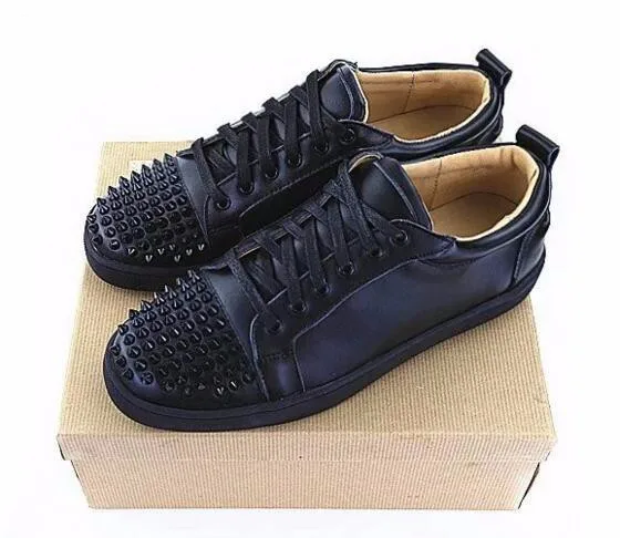 Luxury Red Bottom 스파이크 Style Men Shoes 리벳 캐주얼 가죽 플랫폼 망) 저 (Low) 탑 Lace 업  (High) 저 (Quality 오토바이 신발|shoes quality|shoes styleshoes rivet - AliExpress