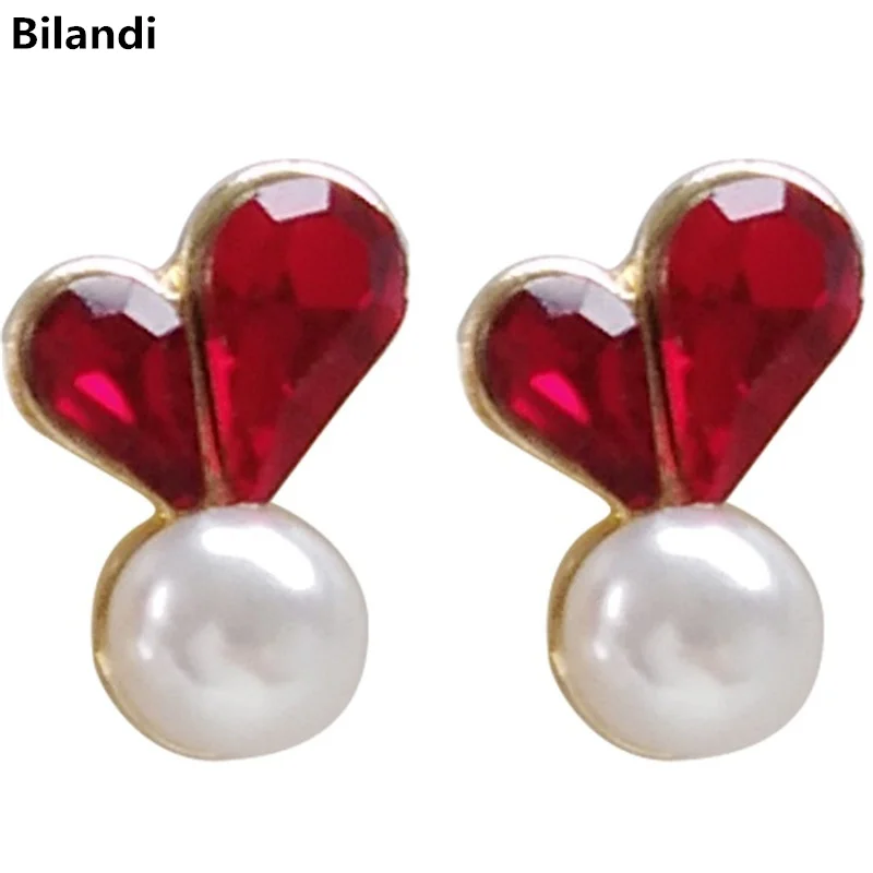 

Lovely Design Color Stones Heat Pearl Earrings For Women Jewelry