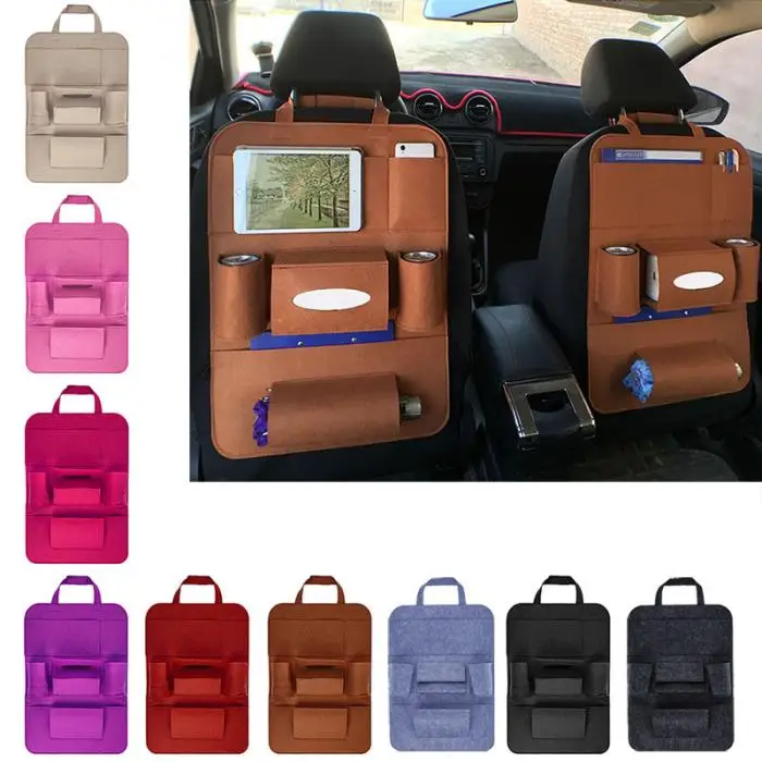 Автомобильное заднее сиденье, бутылка для сумки, журнал, ткань, еда, телефон, органайзер для автомобиля, чехлы на заднее сиденье, мульти-Карманный держатель TD326