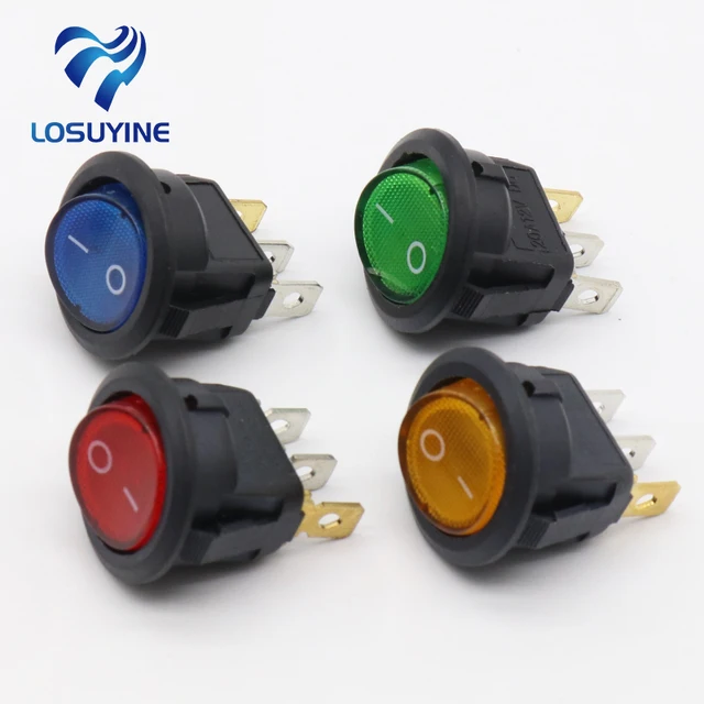 4pcs car 220v round rocker dot boat led light toggle switch spst on4pcs car 220v round rocker dot boat led light toggle switch spst on off top