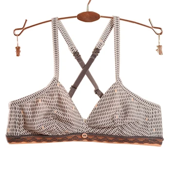 

bra Women's Charming Heart Wire Free Bra Girls BH Multifunctional Straps Halter Cross Back Bralette For Women