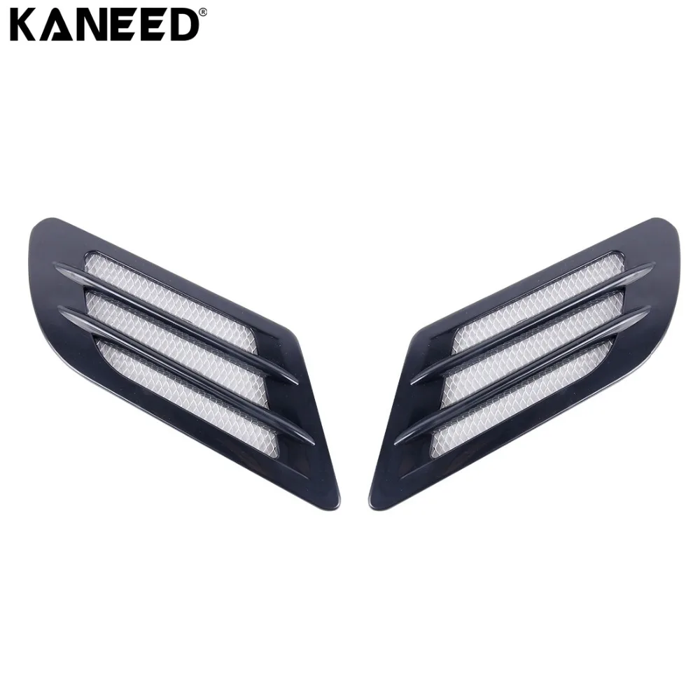 

KANEED Car Air Flow Intake Sitcker 2PCS Euro Decorative Air Flow Intake Turbo Bonnet Hood Side Vent Cover with Adhesive