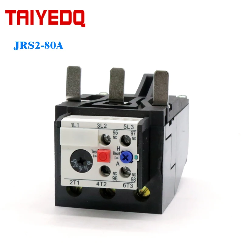 

JRS2-80 Thermal Overload Relay 3UA58 Electrical Contactor Control Relay 57A-70A 63A-80A 3Phase Current Adjustable Relay 50/60Hz