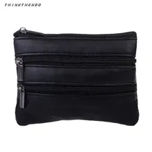 THINKTHENDO-Mini monedero a la moda para hombre y mujer, cartera Unisex con anilla para monedas, bolso cambiador pequeño con cremallera