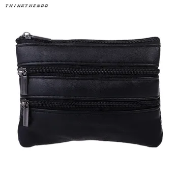 

THINKTHENDO New Men Women Fashion Mini Purse Coin Card Key Ring Wallet Unisex Handbag Pouch Zipper Small Change Bag