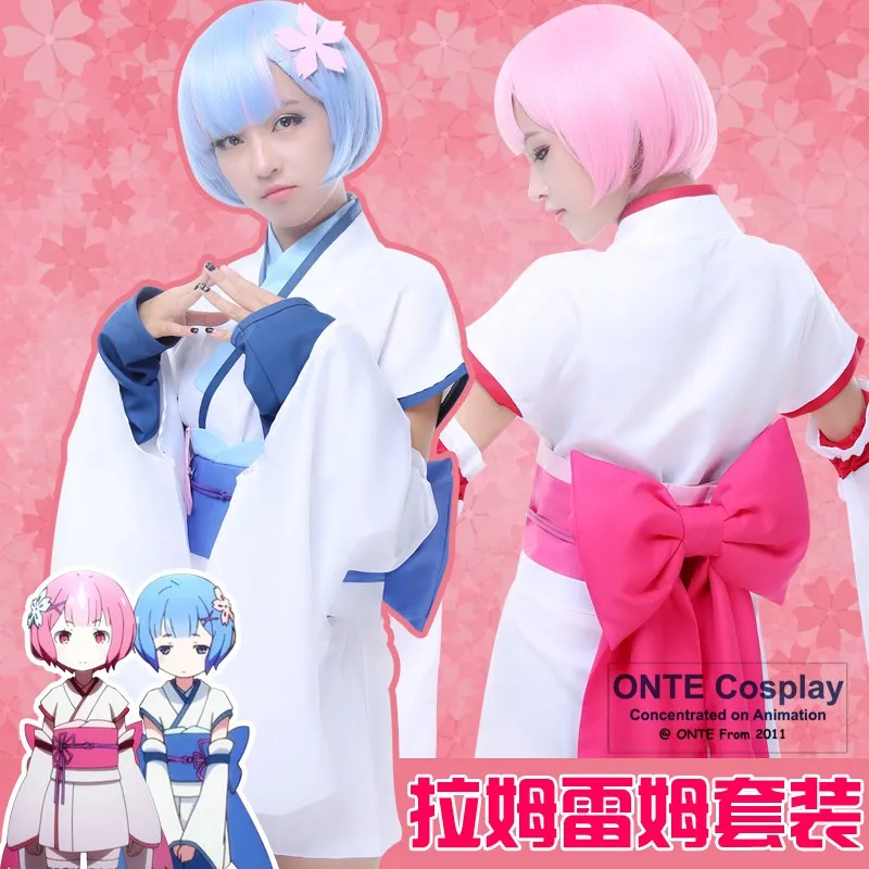Re:Zero kara Hajimeru Isekai Seikatsu RAM / REM Young Кимоно костюмы косплей Женский Халат пальто для