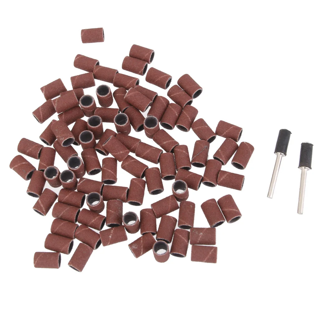 100 Rotary Tool 1/2inch Sanding Drum Sleeve Bands Mandrels Set Sandpaper Sleeves VFor Jeweler