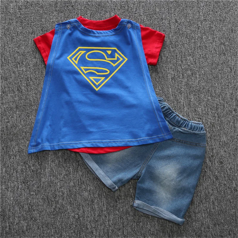 2017 Kids Clothes Children Boys Summer Clothing Sets Baby Spiderman Batman Short Sleeve Suits Roupas Infantis Menino Costume 15