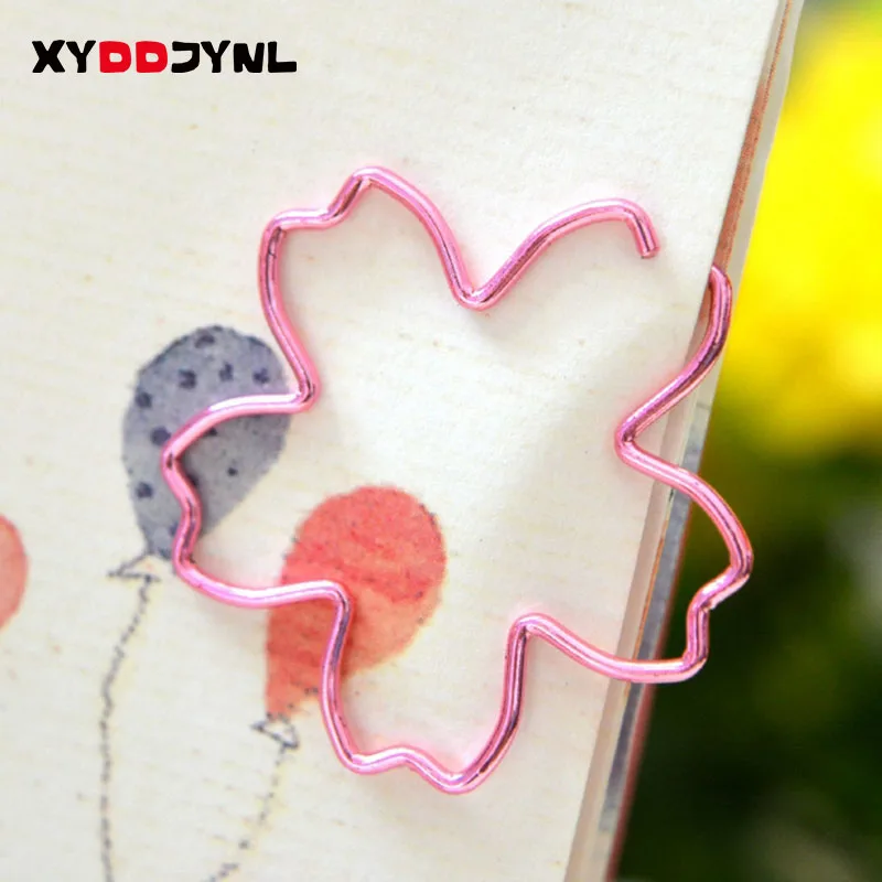 

10pcs/set Cherry Blossoms Bookmark Metal Paper Clips Escolar Papelaria Office Memo Clips
