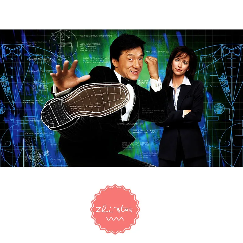 

100% Diamond Painting Jackie Chan Cross Stitch effort 5D Needlework Mosaic Full Square/Round Drill 5D Diamond Embroidery Decor
