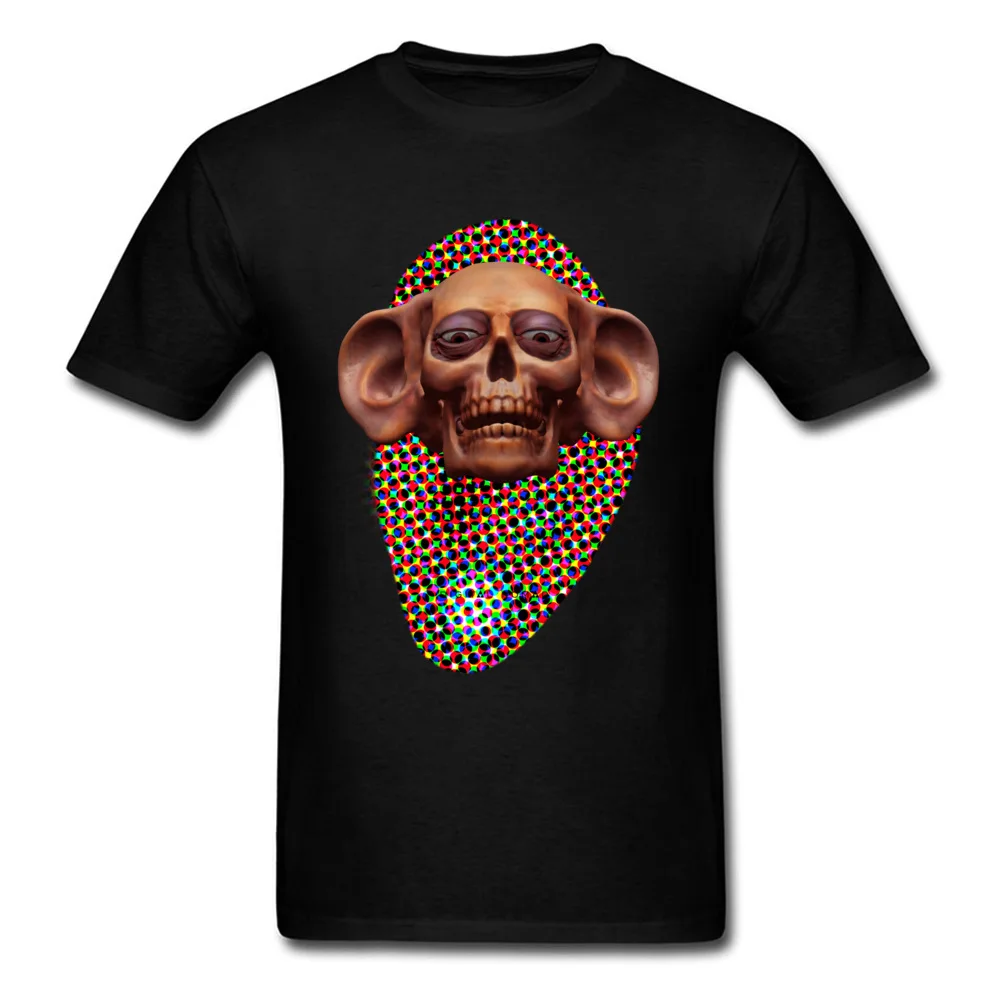Deejay Skull Pure Cotton Tops Shirt for Men Casual T Shirts comfortable Hip Hop O Neck Tops Tees Short Sleeve Top Quality Deejay Skull black