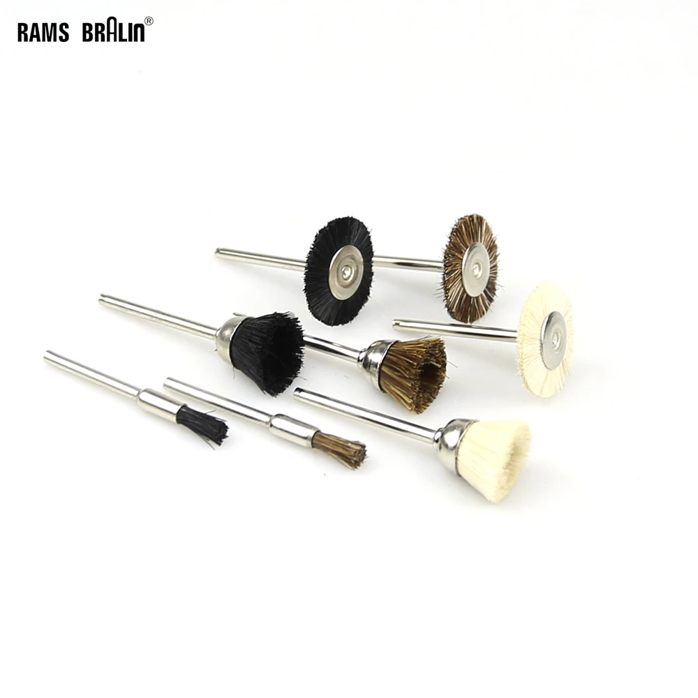 20 pieces Mini Bristle Fur Brush for Jewelry Polishing in Abrasive