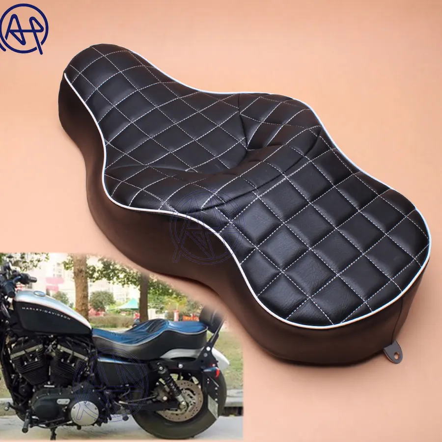 

Motorcycle Solo Thicker Synthetic Leather+Soft Foam Style Rear Pillion Low-Pro Seat for Harley XL883 XL1200 N Sportster 05-13