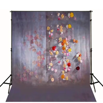 

TR Photography Background White Wall Pink Flower Backgrounds Wooden Wall Baby Princess Computer Printed Backdrops Newborn Custom