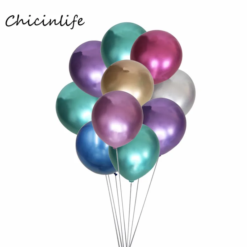 Chicinlife 10 шт. длинные металлические поворотные латексные воздушные шары