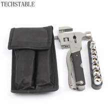 17 в 1 аварийный молоток безопасности, автомобильный молоток из нержавеющей стали с рукавом, подвижный гаечный ключ, молоток, отвертка, набор, портативные инструменты