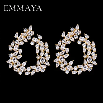 

EMMAYA Fashion Earring 2018 New Full Austria Crystal CZ Crystal Lover Stud Earrings For Women Mom Gift